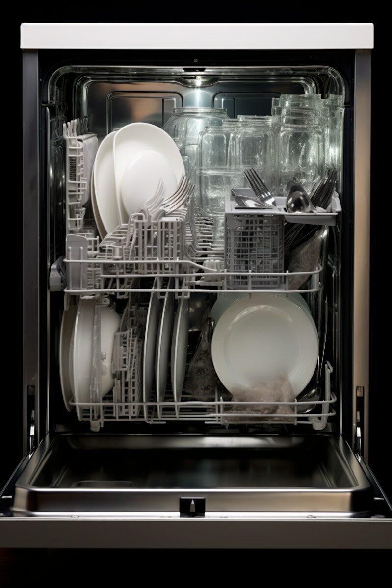 Sparkling clean dishwasher interior